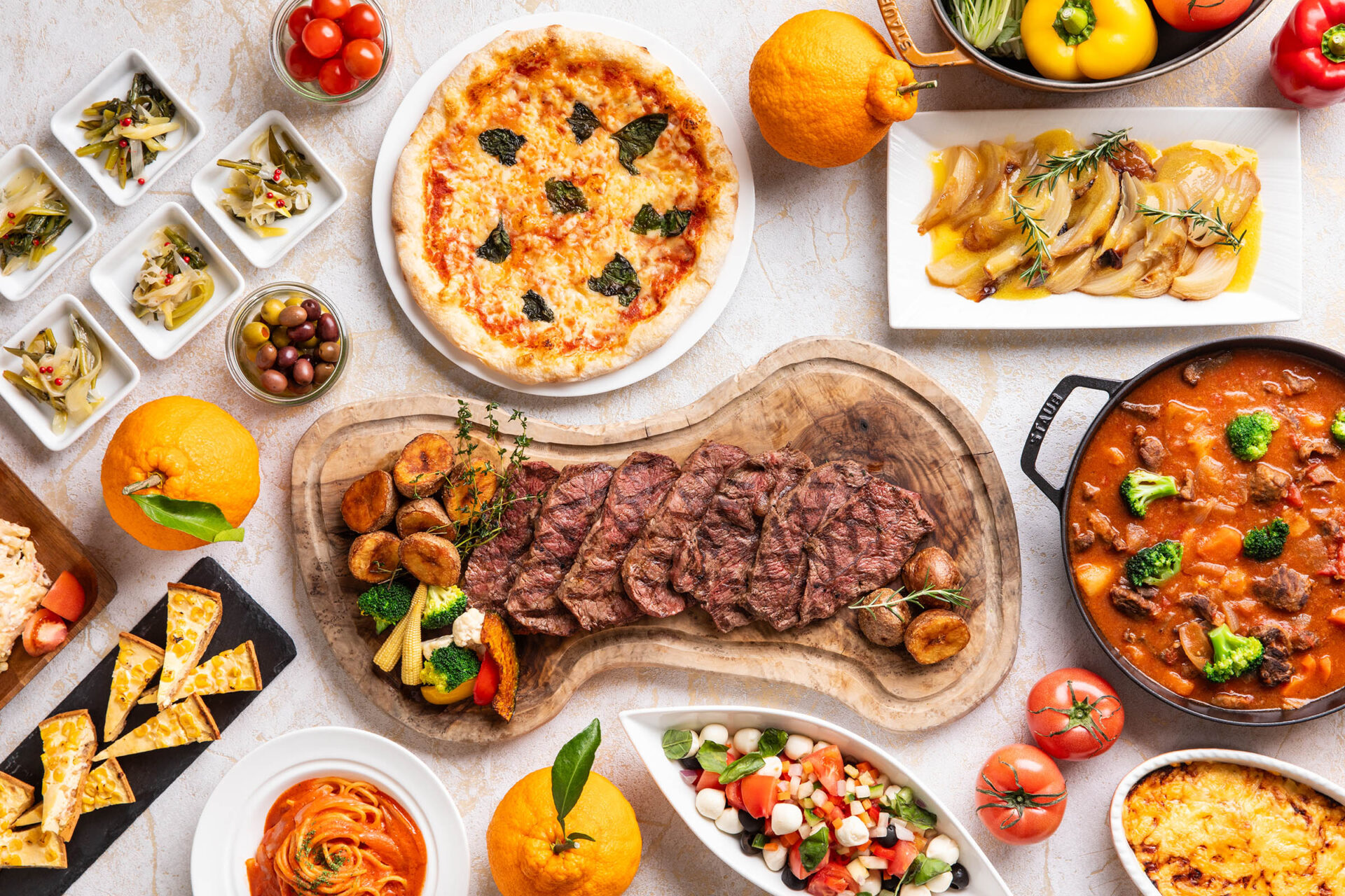 鉄板焼きビーフステーキと彩り“熊本”ランチ＆デザートビュッフェ～名産と旬彩が織りなす、くまもとのご馳走～