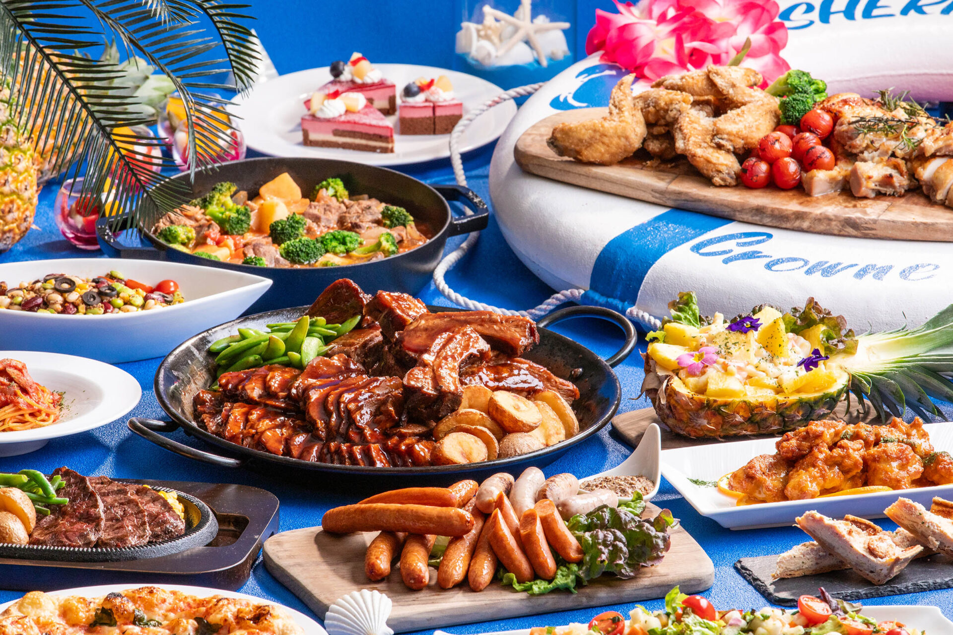 【7月4日～】鉄板焼きステーキディナービュッフェ表示