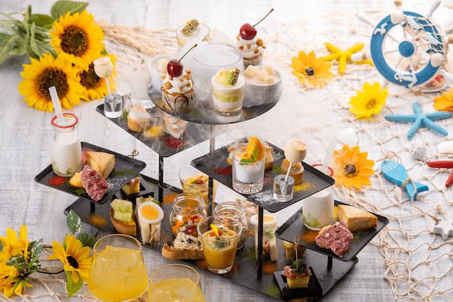 桃とメロンのトロピカルアフタヌーンティーセット ロビーラウンジ レストラン バー Anaクラウンプラザホテル福岡